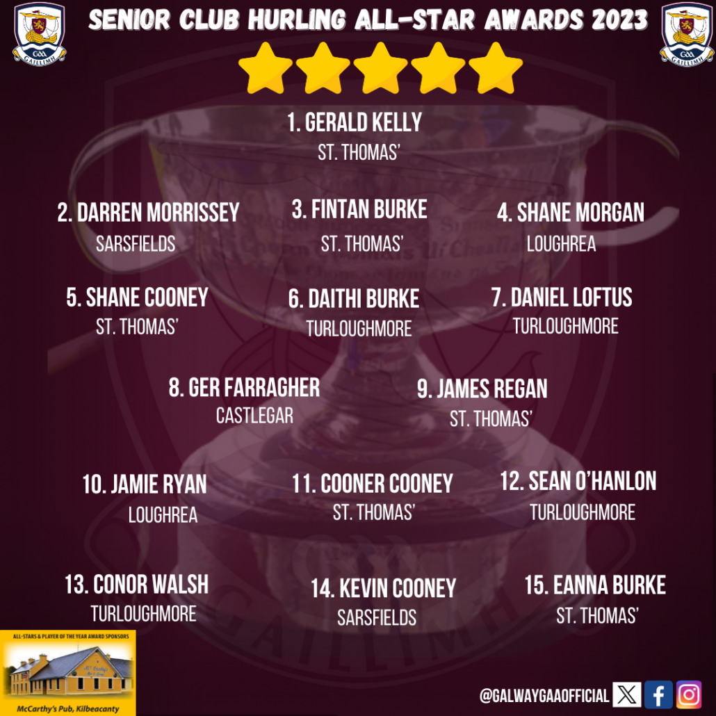 Club Hurling AllStars announced Galway GAA